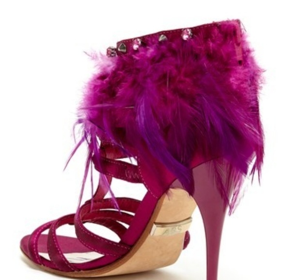 ABS Allen Schwartz Ciera Feathered High Heel San - Picture 2 of 8